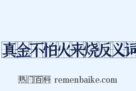 真金不怕火来烧反义词是什么意思的图片